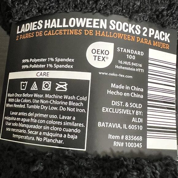 Halloween Socks 2 Sets of 2 Pack ALDI Cozy Crew Novelty Ladies& Mens 4 Pairs All - Picture 5 of 9